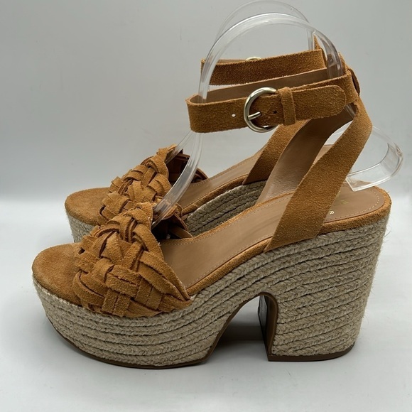 Marc Fisher Odilia Espadrille Suede Weave Ankle Strap Platform Sandals Size 8.5 - Picture 3 of 9